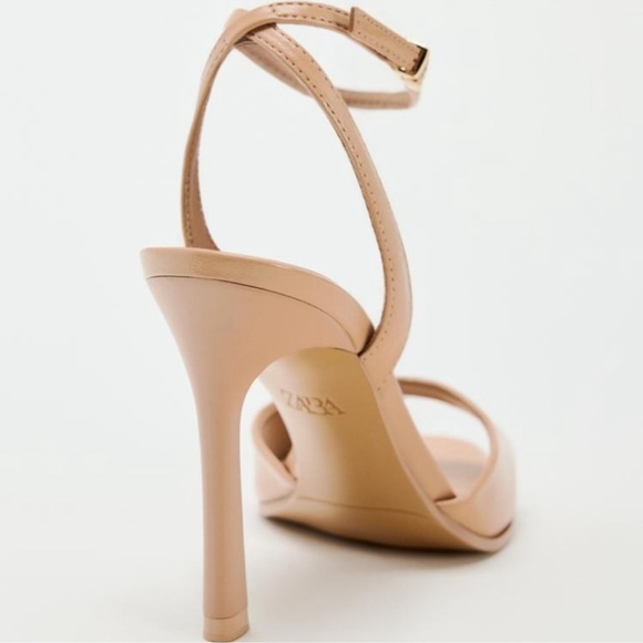 ZARA Nude Ankle Strap High Heel Sandals 38/8 - Picture 6 of 9
